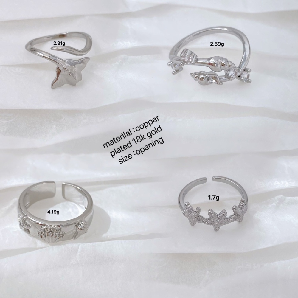 Hot-selling ocean series micro-pave design, simple and unique open ring, jewelry manufacturer wholesale.