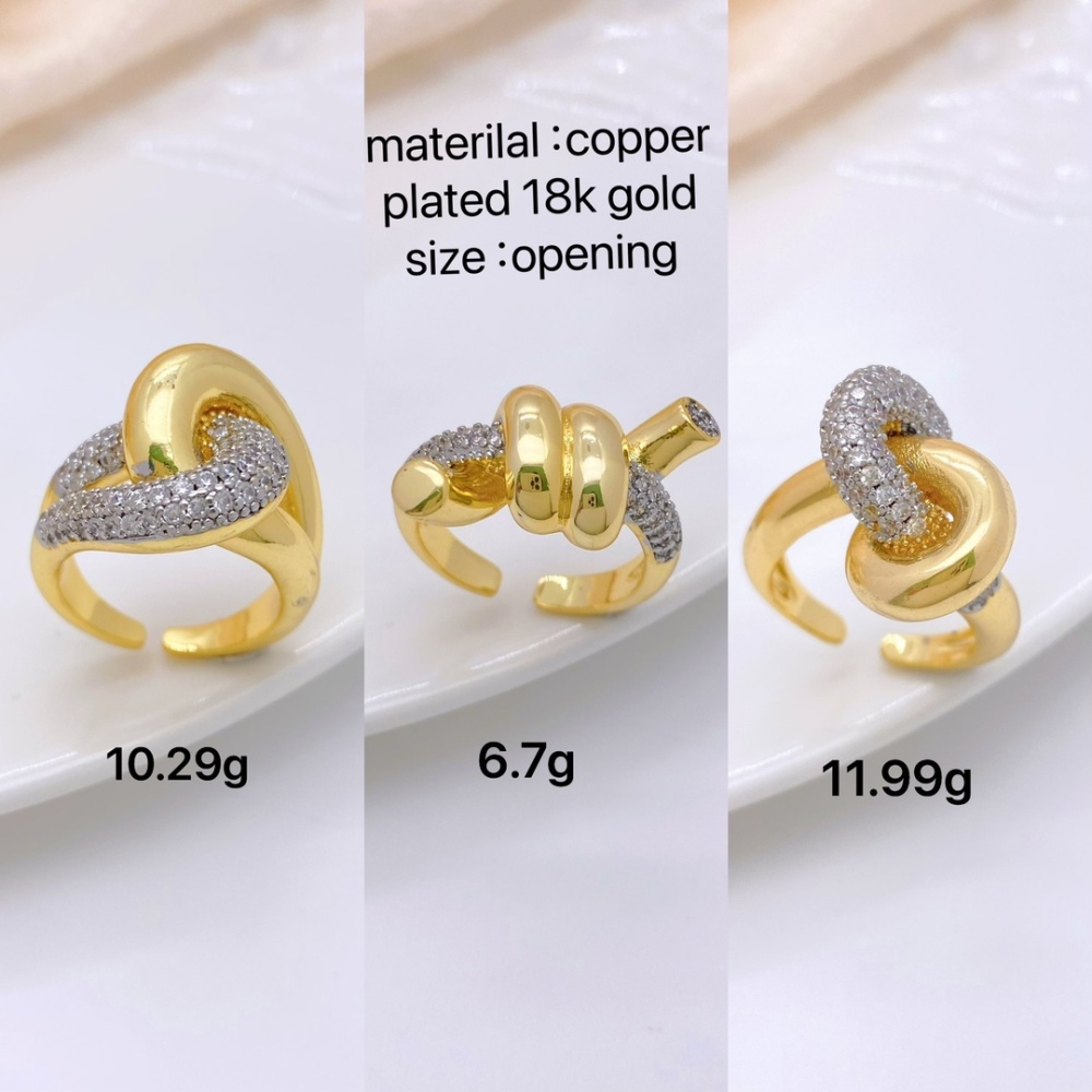 European and American cross-border two-tone electroplated diamond ring, Instagram-worthy, unique, exaggerated ring, versatile and trendy.