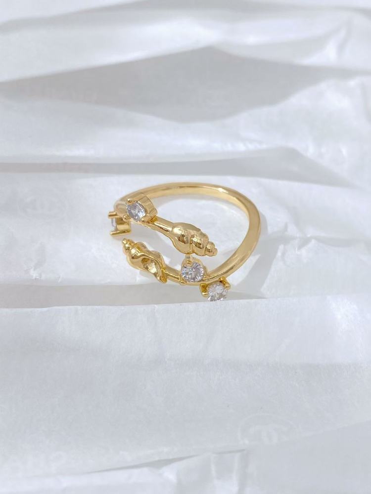 Hot-selling ocean series micro-pave design, simple and unique open ring, jewelry manufacturer wholesale.