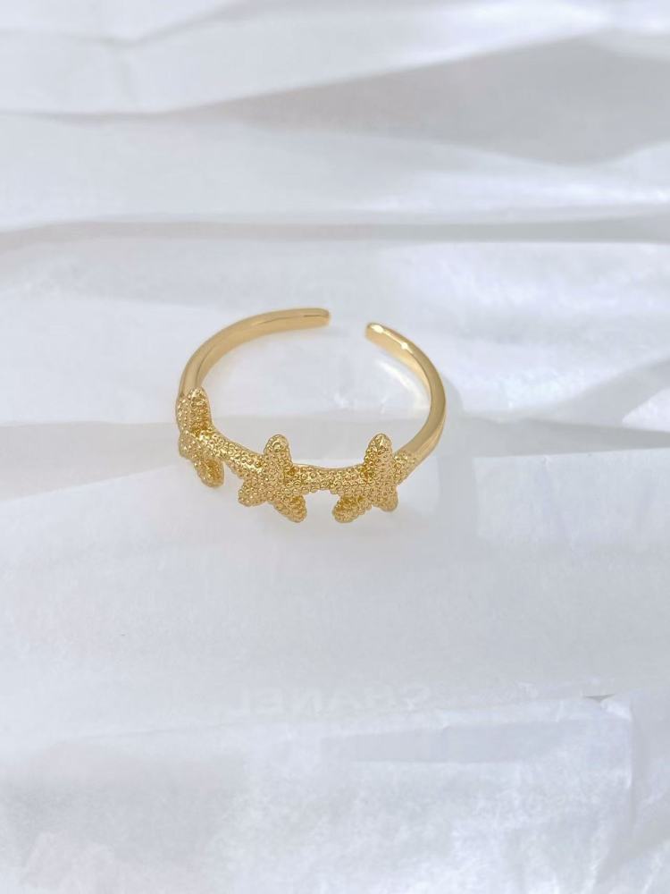 Hot-selling ocean series micro-pave design, simple and unique open ring, jewelry manufacturer wholesale.