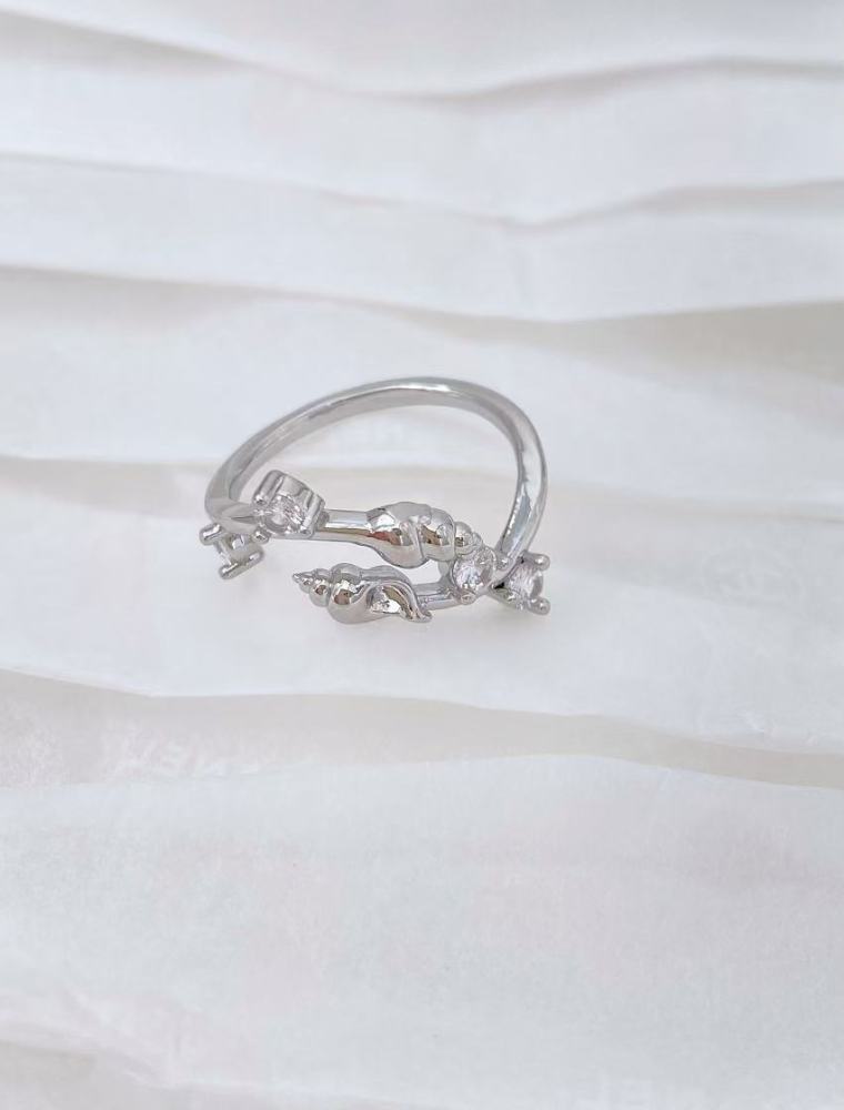 Hot-selling ocean series micro-pave design, simple and unique open ring, jewelry manufacturer wholesale.