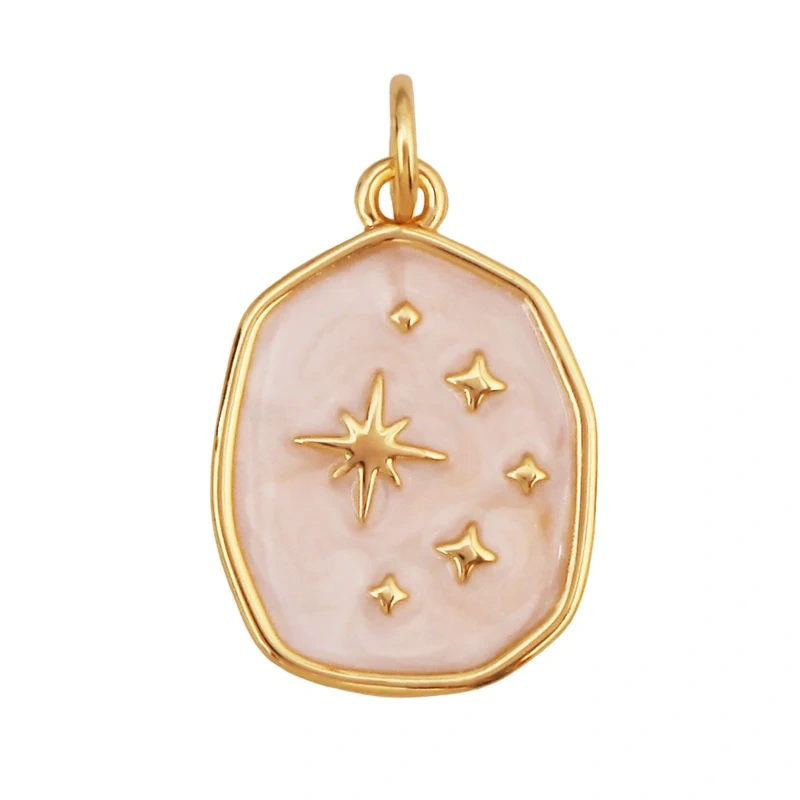 Star Fish Anchor Sausage Dog Bottle Cup Crab Dumbbell Heart Hand Pendant,Real 18K Gold Plated Copper DIY Jewelry Charms T04