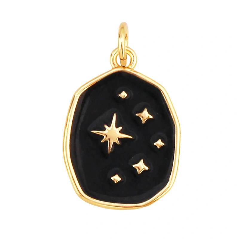 Star Fish Anchor Sausage Dog Bottle Cup Crab Dumbbell Heart Hand Pendant,Real 18K Gold Plated Copper DIY Jewelry Charms T04