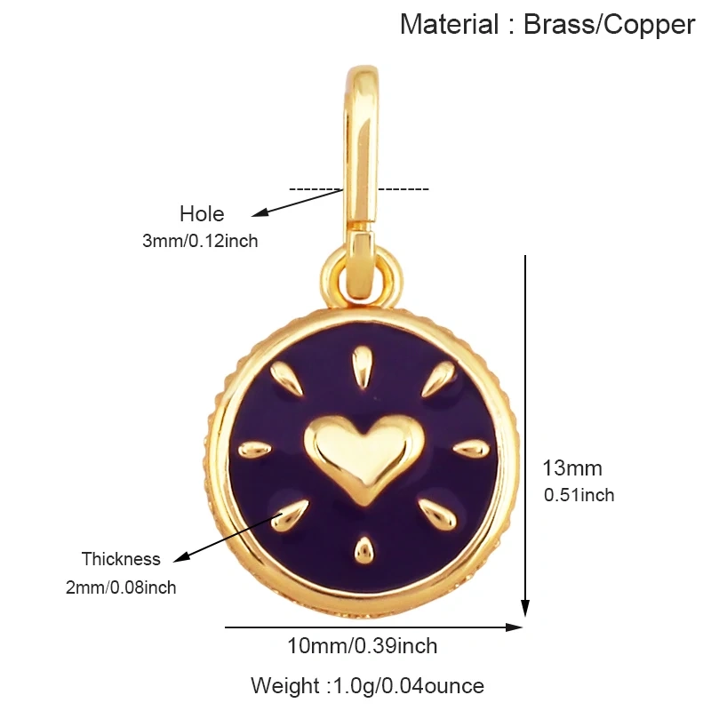Star Fish Anchor Sausage Dog Bottle Cup Crab Dumbbell Heart Hand Pendant,Real 18K Gold Plated Copper DIY Jewelry Charms T04