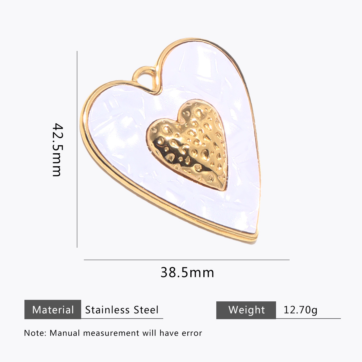 Cross-border stainless steel retro colorful heart pendant handmade DIY necklace bracelet jewelry accessories