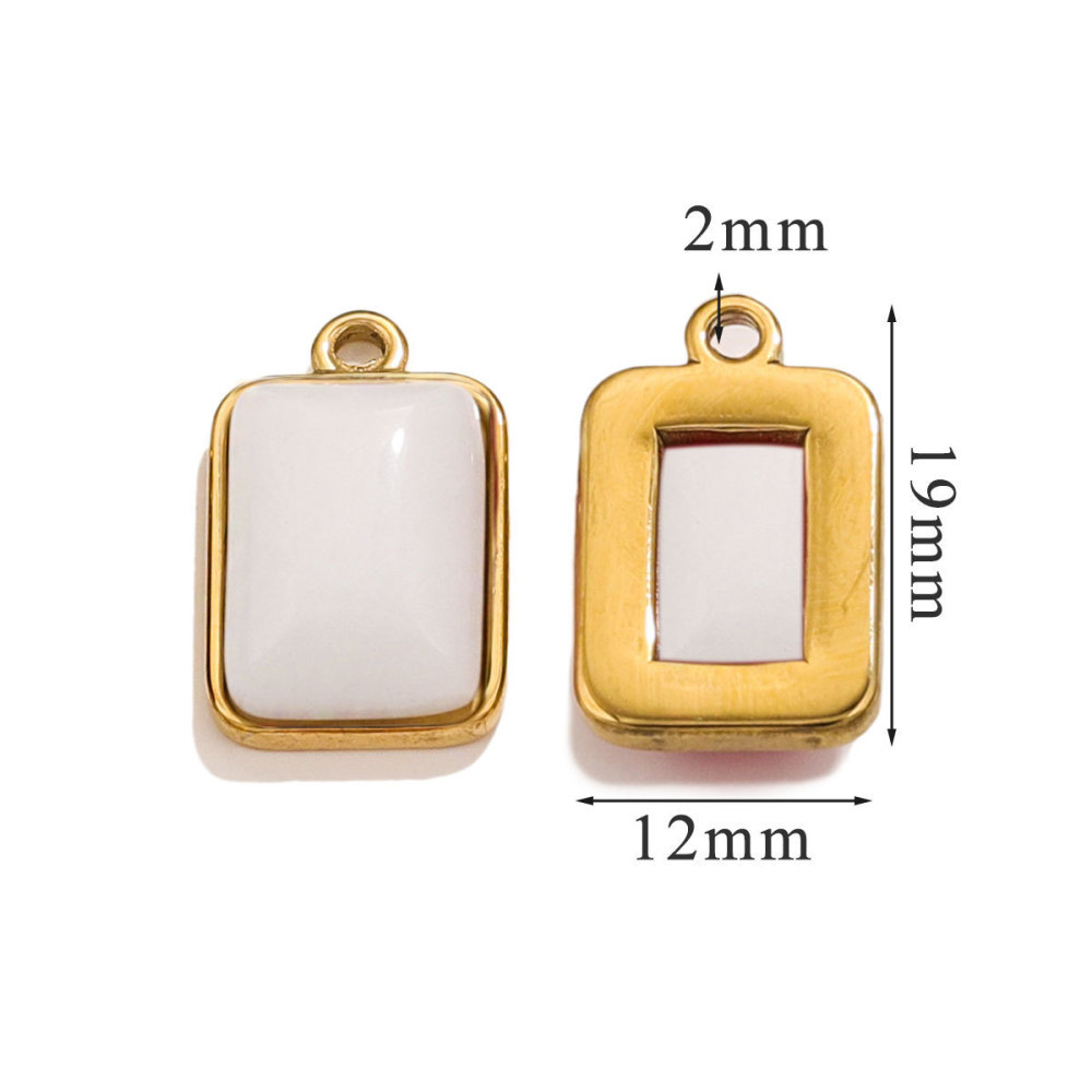 Stainless steel natural fashion pendant, European and American style, inlaid with natural stones, handmade DIY necklace, bracelet, exquisite small ornament.