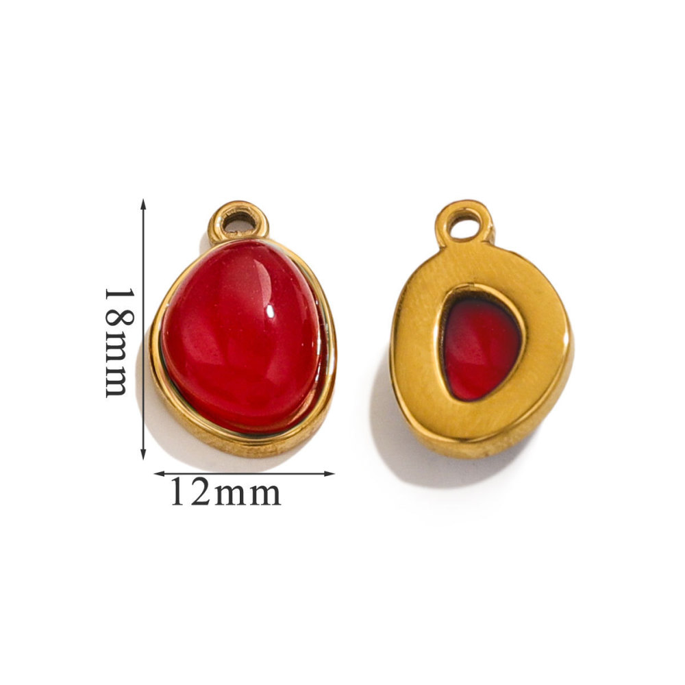 Stainless steel gold-plated base, natural stone, popular DIY handmade necklace, exquisite small pendant.