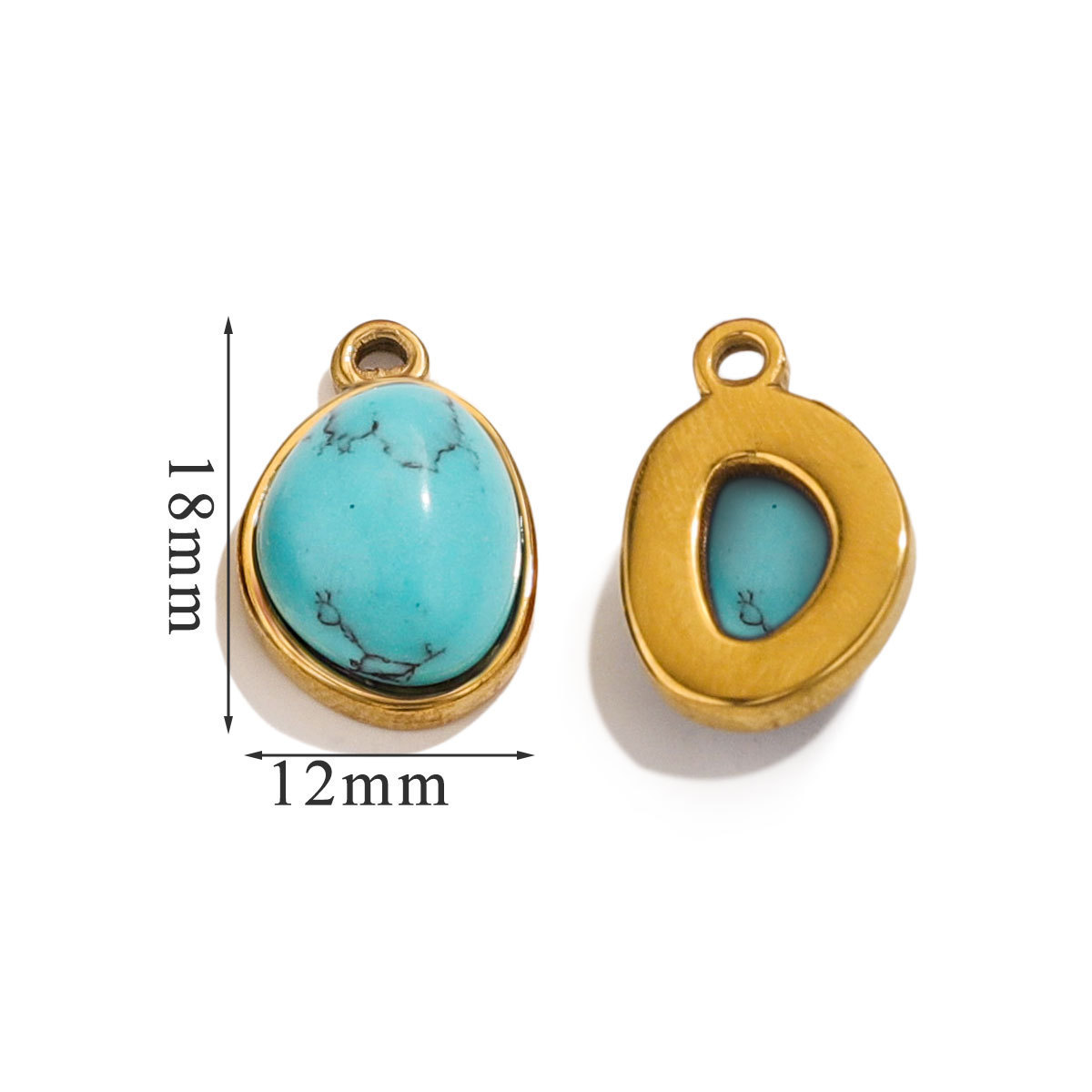 Stainless steel gold-plated base, natural stone, popular DIY handmade necklace, exquisite small pendant.