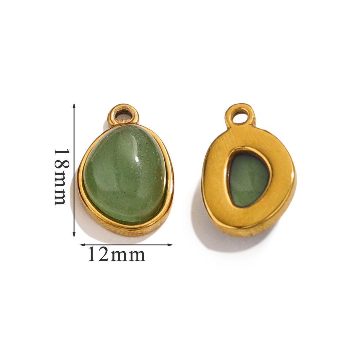 Stainless steel gold-plated base, natural stone, popular DIY handmade necklace, exquisite small pendant.