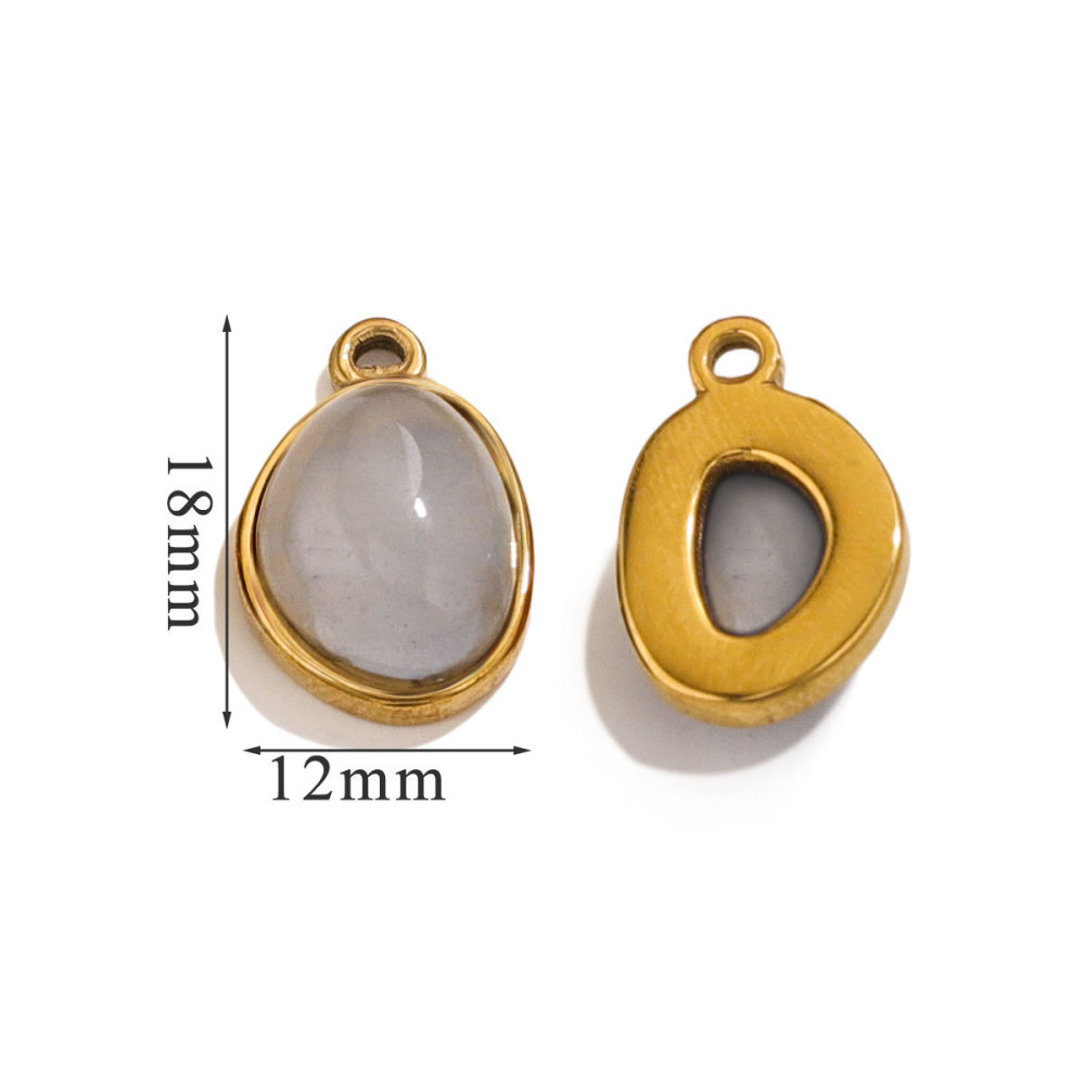 Stainless steel gold-plated base, natural stone, popular DIY handmade necklace, exquisite small pendant.