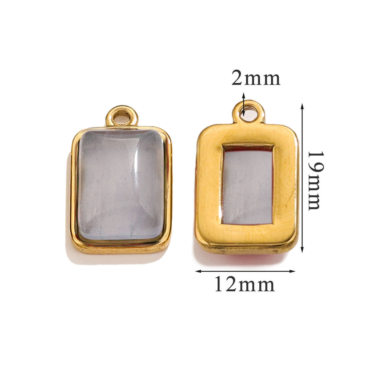 Stainless steel natural fashion pendant, European and American style, inlaid with natural stones, handmade DIY necklace, bracelet, exquisite small ornament.