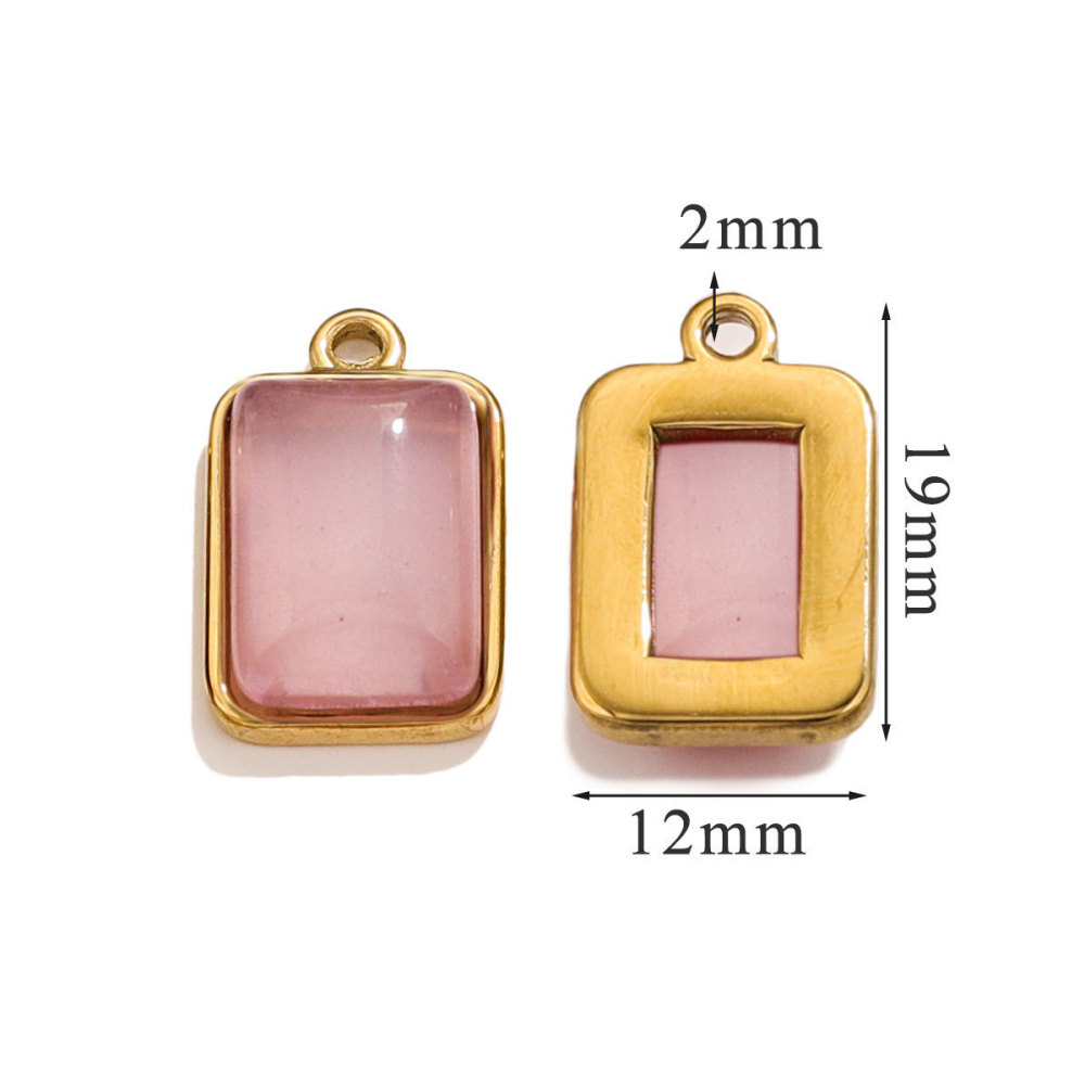 Stainless steel natural fashion pendant, European and American style, inlaid with natural stones, handmade DIY necklace, bracelet, exquisite small ornament.