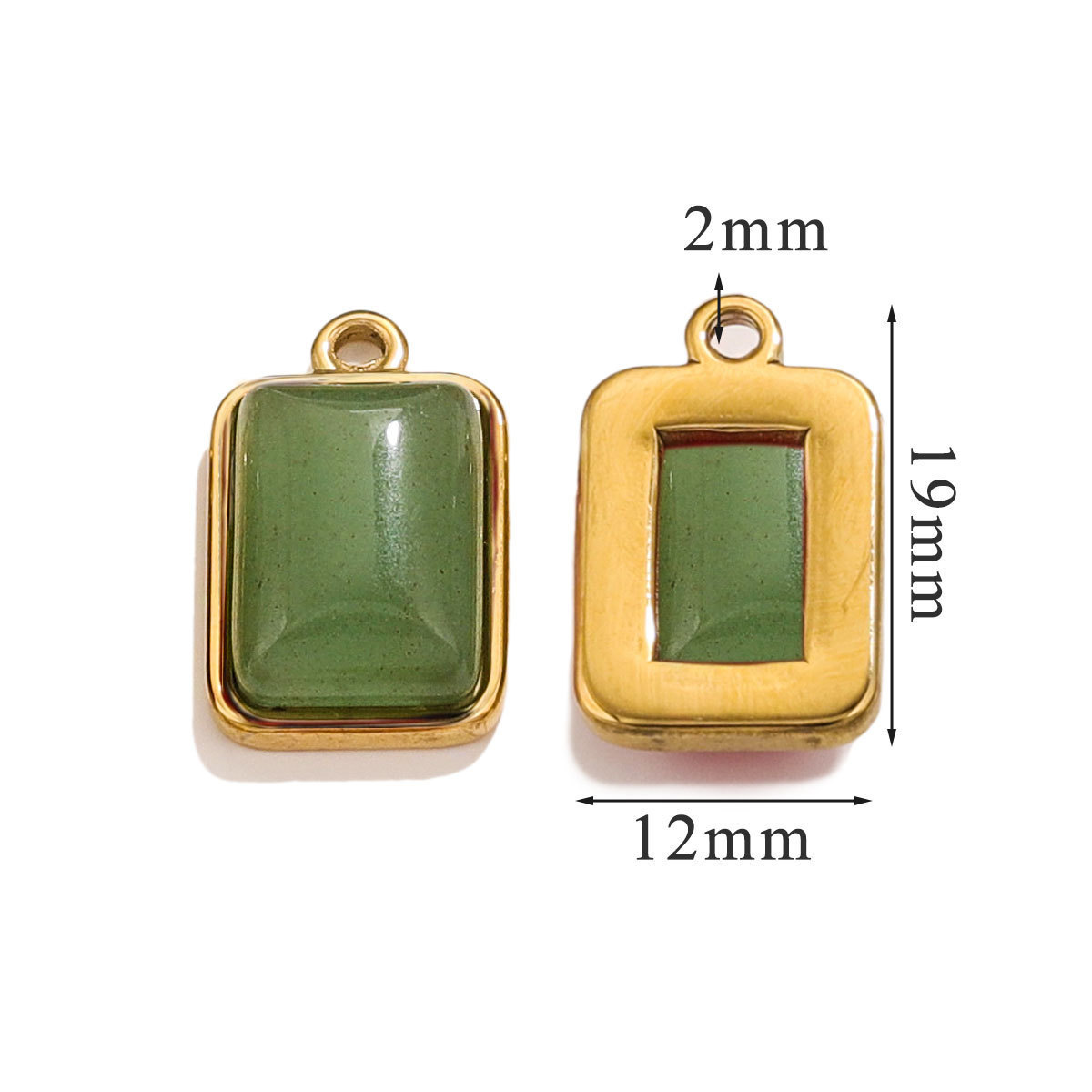 Stainless steel natural fashion pendant, European and American style, inlaid with natural stones, handmade DIY necklace, bracelet, exquisite small ornament.