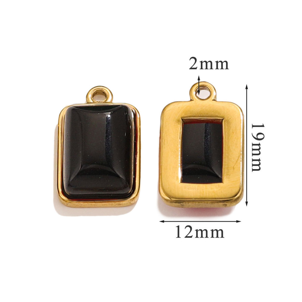 Stainless steel natural fashion pendant, European and American style, inlaid with natural stones, handmade DIY necklace, bracelet, exquisite small ornament.