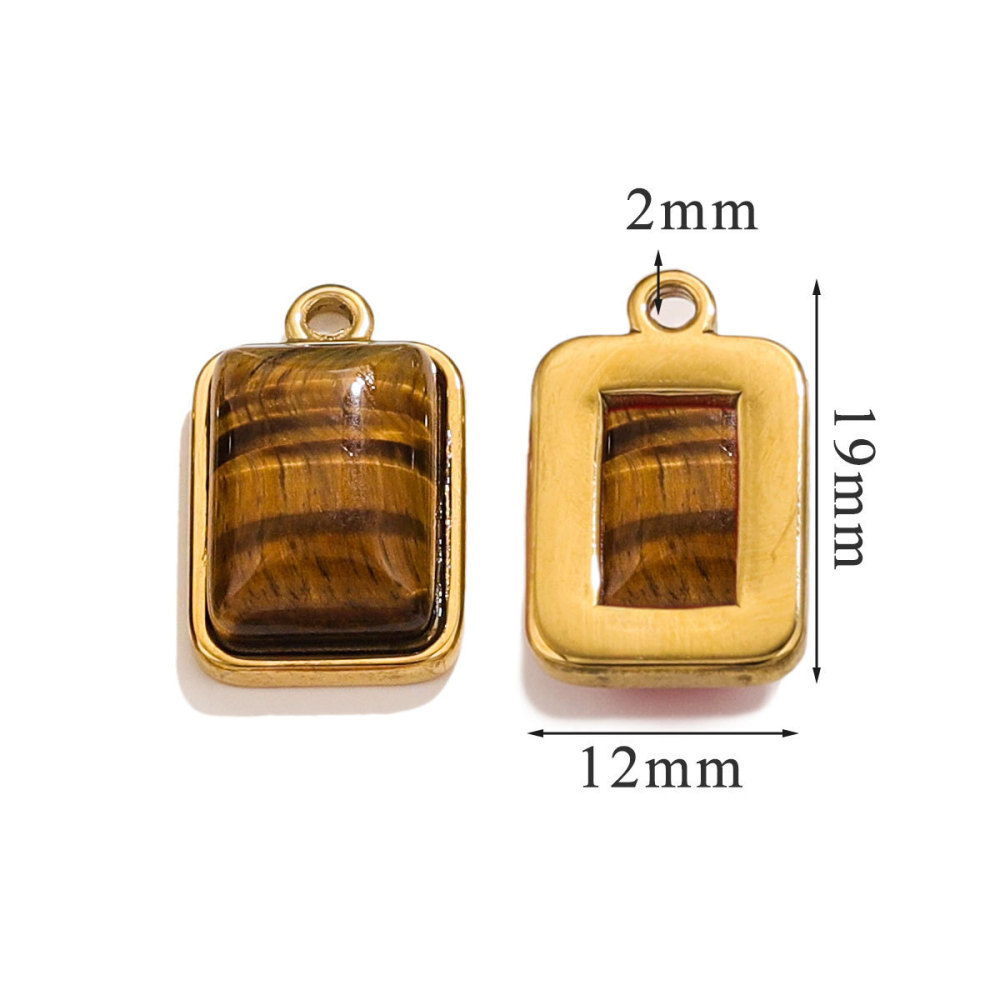 Stainless steel natural fashion pendant, European and American style, inlaid with natural stones, handmade DIY necklace, bracelet, exquisite small ornament.