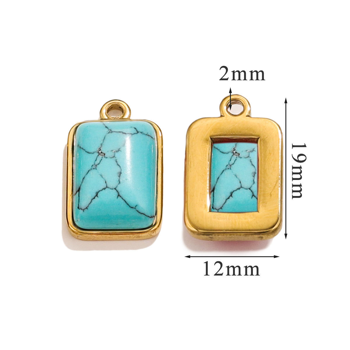 Stainless steel natural fashion pendant, European and American style, inlaid with natural stones, handmade DIY necklace, bracelet, exquisite small ornament.