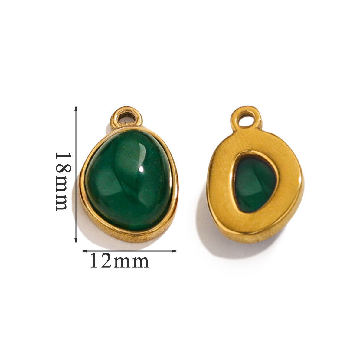 Stainless steel gold-plated base, natural stone, popular DIY handmade necklace, exquisite small pendant.