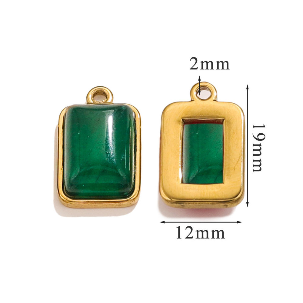 Stainless steel natural fashion pendant, European and American style, inlaid with natural stones, handmade DIY necklace, bracelet, exquisite small ornament.