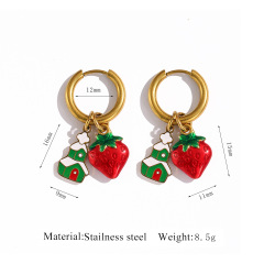 Christmas Cottage Strawberry Earrings