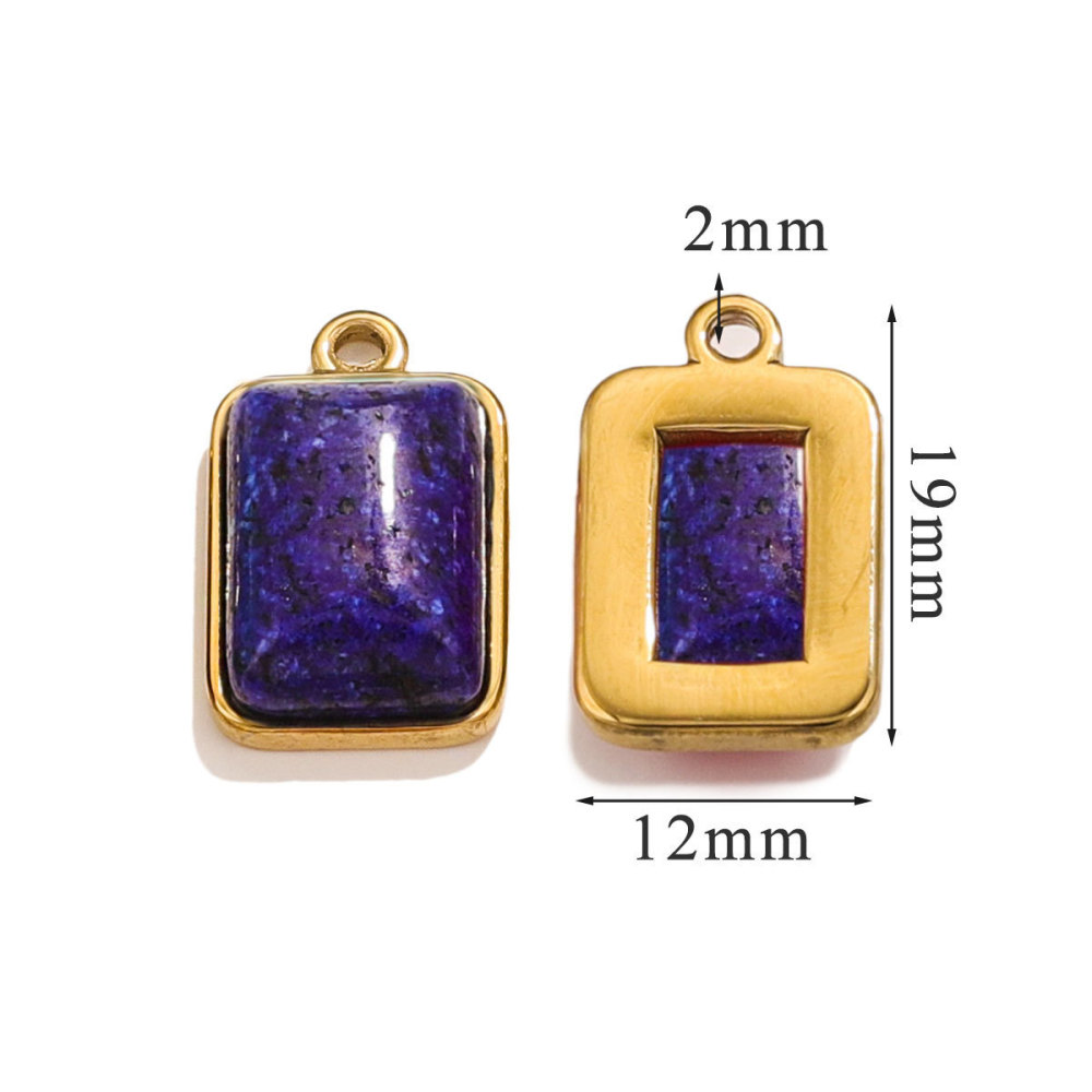 Stainless steel natural fashion pendant, European and American style, inlaid with natural stones, handmade DIY necklace, bracelet, exquisite small ornament.