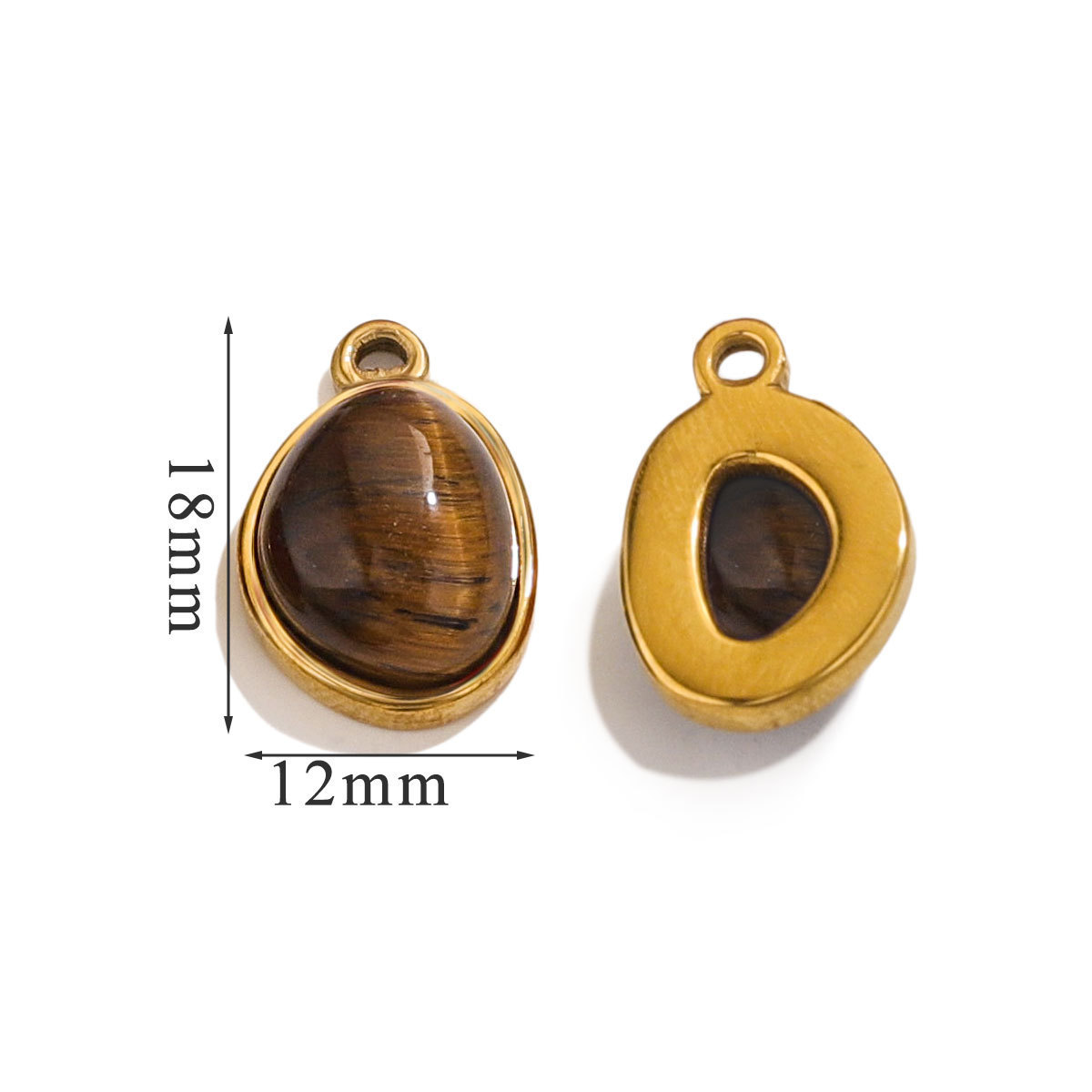 Stainless steel gold-plated base, natural stone, popular DIY handmade necklace, exquisite small pendant.