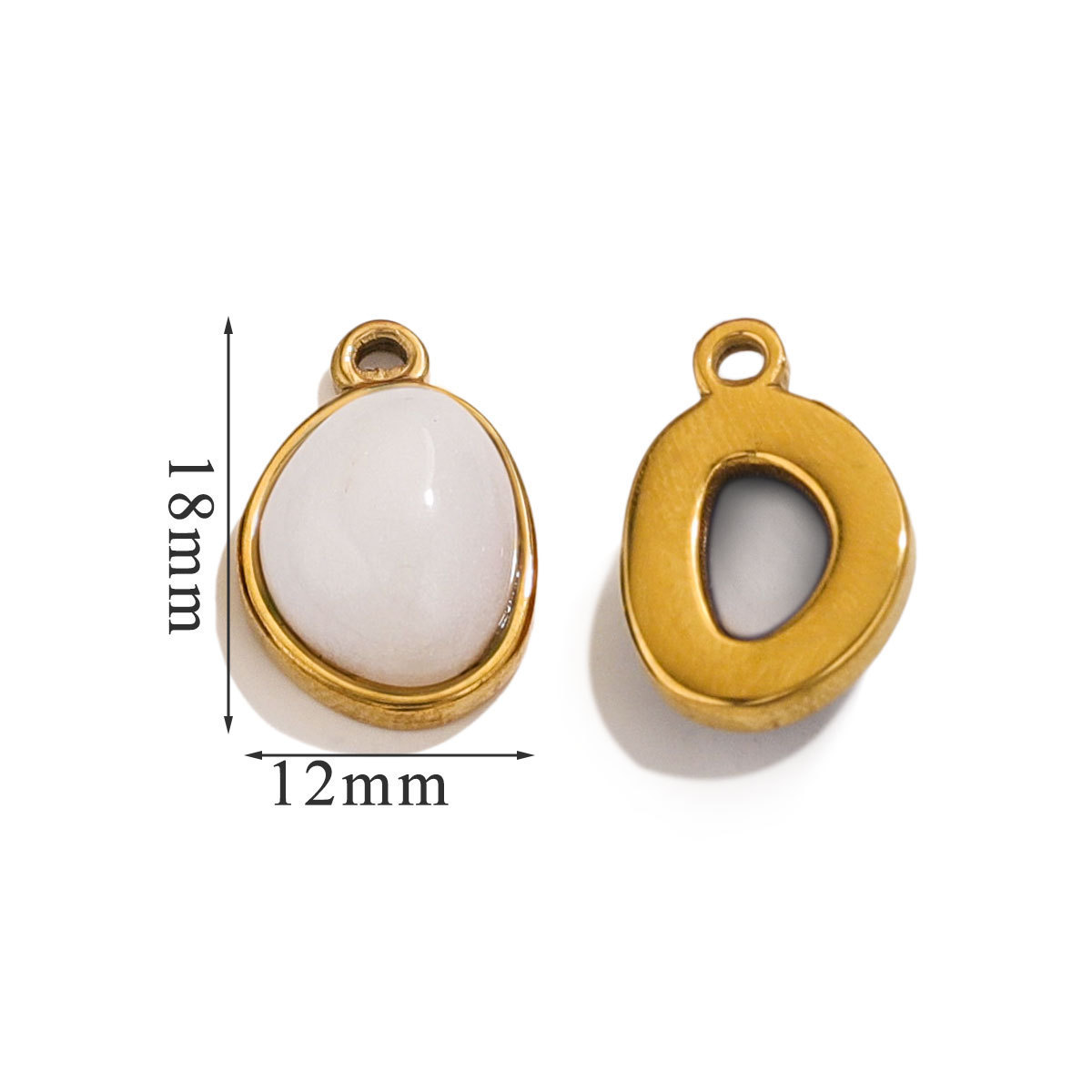 Stainless steel gold-plated base, natural stone, popular DIY handmade necklace, exquisite small pendant.