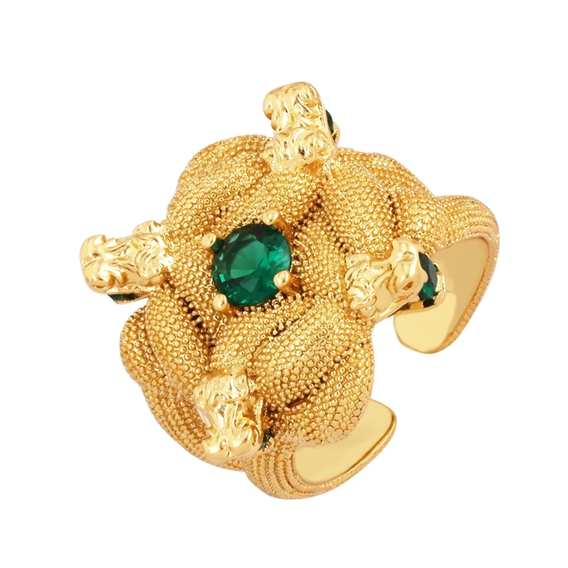 Luxurious Full Pave CZ Gem Style Finger Ring, Flower Butterfly Saint Maria Blue Green Summer Beach Party Jewelry Wholesale P03