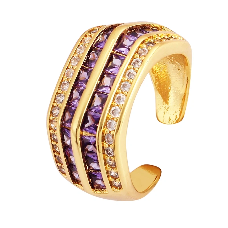 Luxurious Full Pave CZ Gem Style Finger Ring, Flower Butterfly Saint Maria Blue Green Summer Beach Party Jewelry Wholesale P03