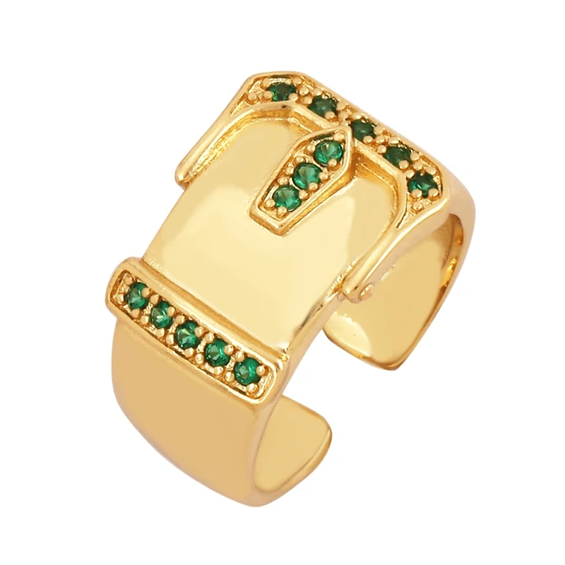 Luxurious Full Pave CZ Gem Style Finger Ring, Flower Butterfly Saint Maria Blue Green Summer Beach Party Jewelry Wholesale P03