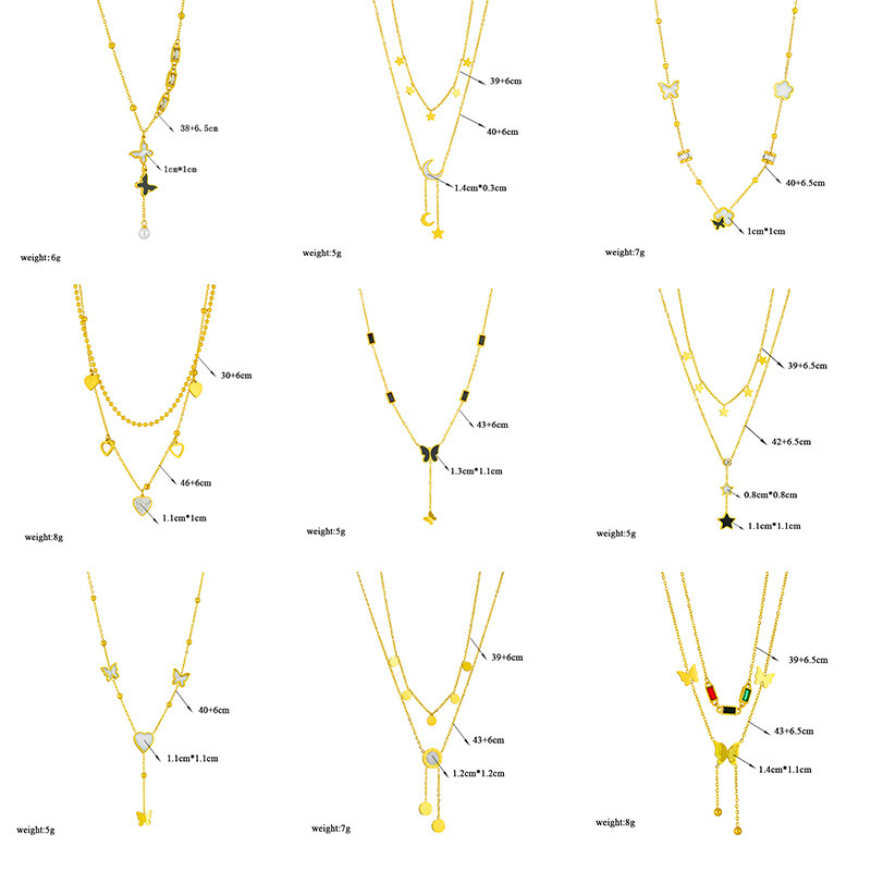 Cross-border fashion niche new pendant jewelry clavicle chain titanium steel multi-layered high-end women's necklace