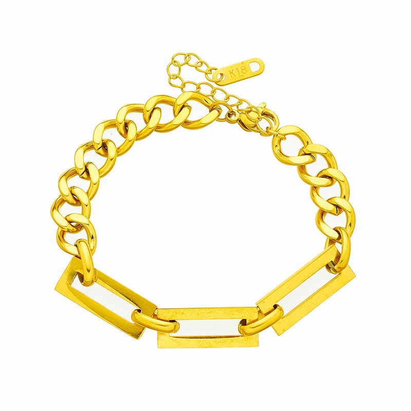 European and American style, minimalist design, chunky chain, heavy-duty bracelet/choker jewelry set.