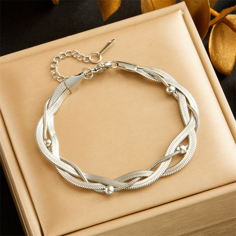 Cross-border fashion jewelry stainless steel chain gold-plated butterfly heart five-pointed star pendant women's bracelet