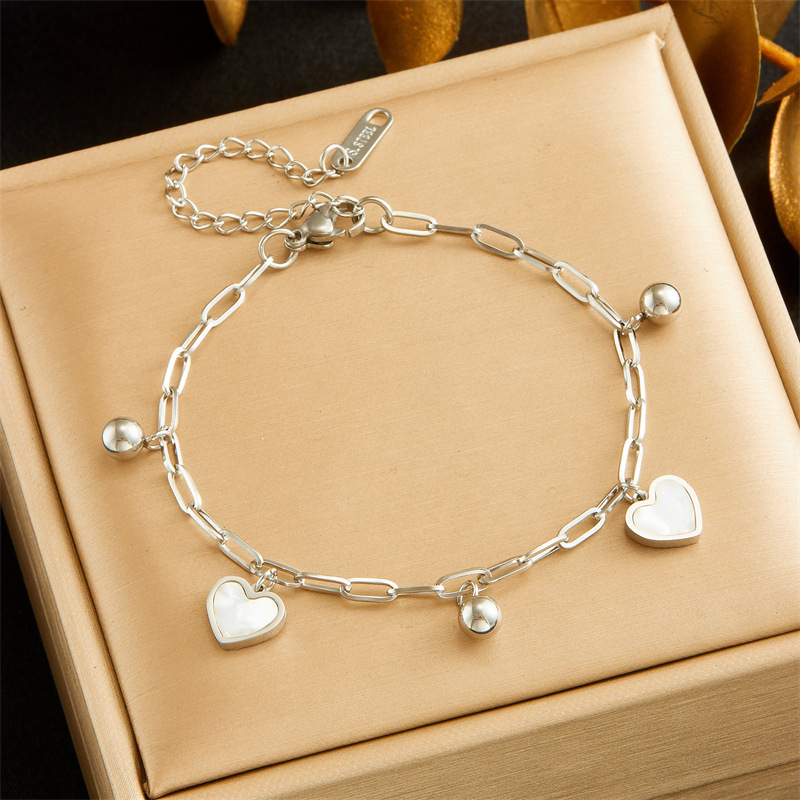 Cross-border fashion jewelry stainless steel chain gold-plated butterfly heart five-pointed star pendant women's bracelet