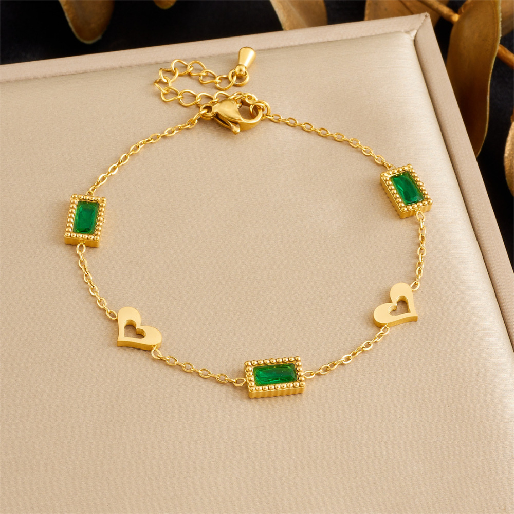 New cross-border minimalist and exquisite thin chain stainless steel bracelet with dripping lip, fruit, flower, and rhinestone accessories.