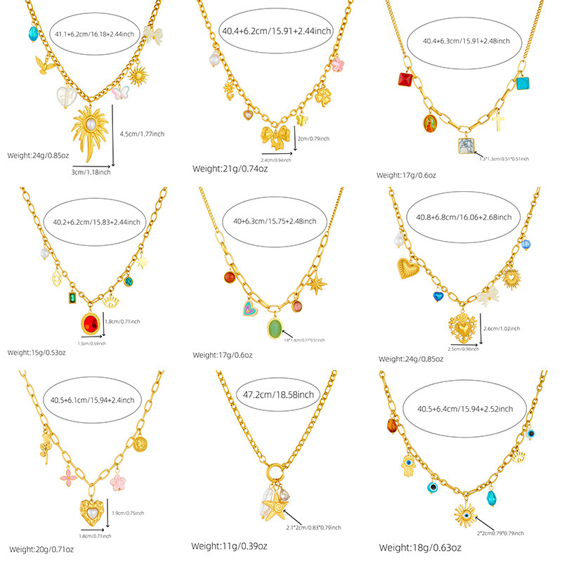 French retro-style embossed heart pearl clavicle necklace with a sophisticated pink flower round gemstone chunky knit sweater chain.