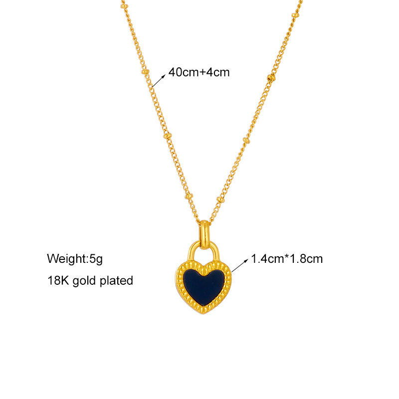 Fashionable, niche, minimalist, and unique heart-shaped pendant earring and necklace set, elegant clavicle chain earrings.
