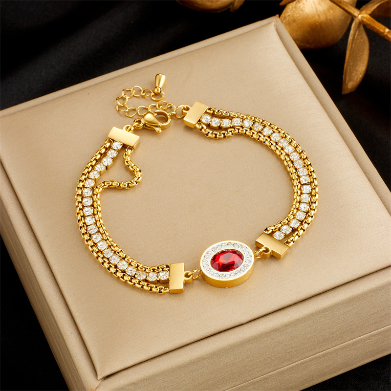 European and American cross-border niche retro gold multi-layer rhinestone chain butterfly tree of life eye accessory bracelet