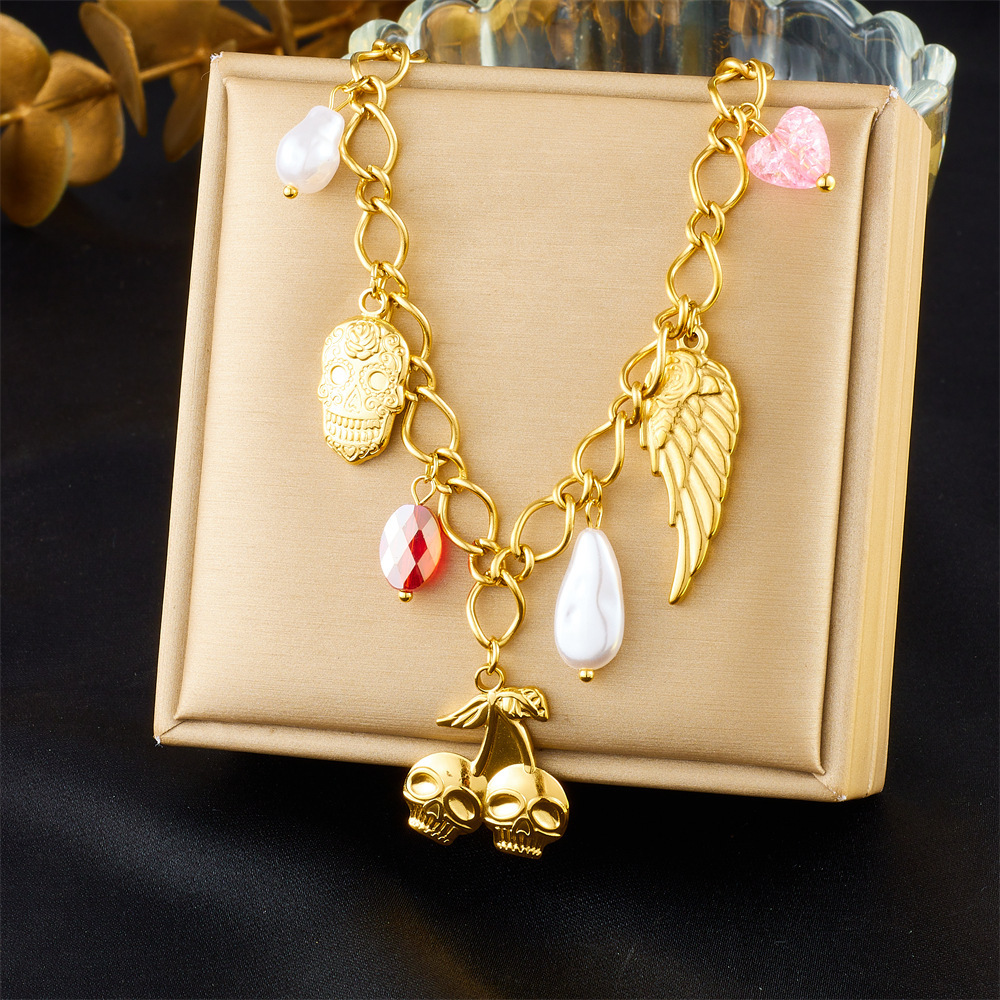 Cross-border popular multi-element accessory pendant stainless steel metal marine life flower dripping moon sun necklace