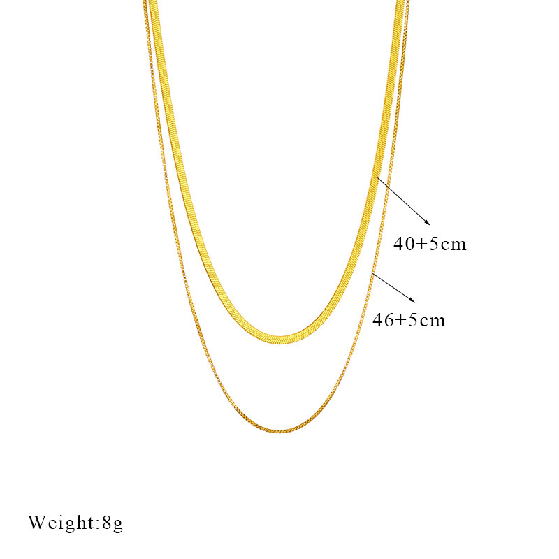 European and American style niche individual light luxury minimalist double-layer retro snake necklace with titanium steel high-end cool style