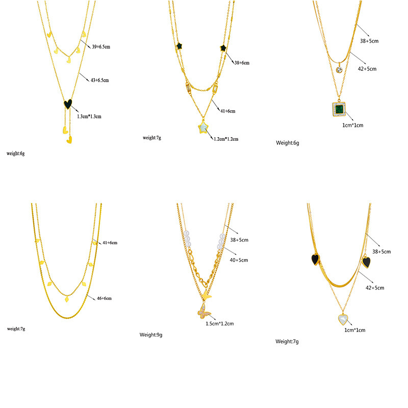 Trendy and unique new jewelry pendant clavicle chain with a distinctive multi-layered irregular design.