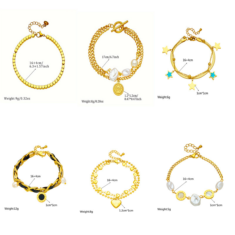 Stylish, sophisticated, niche, retro, minimalist double-layered chain pearl round pendant butterfly bracelet