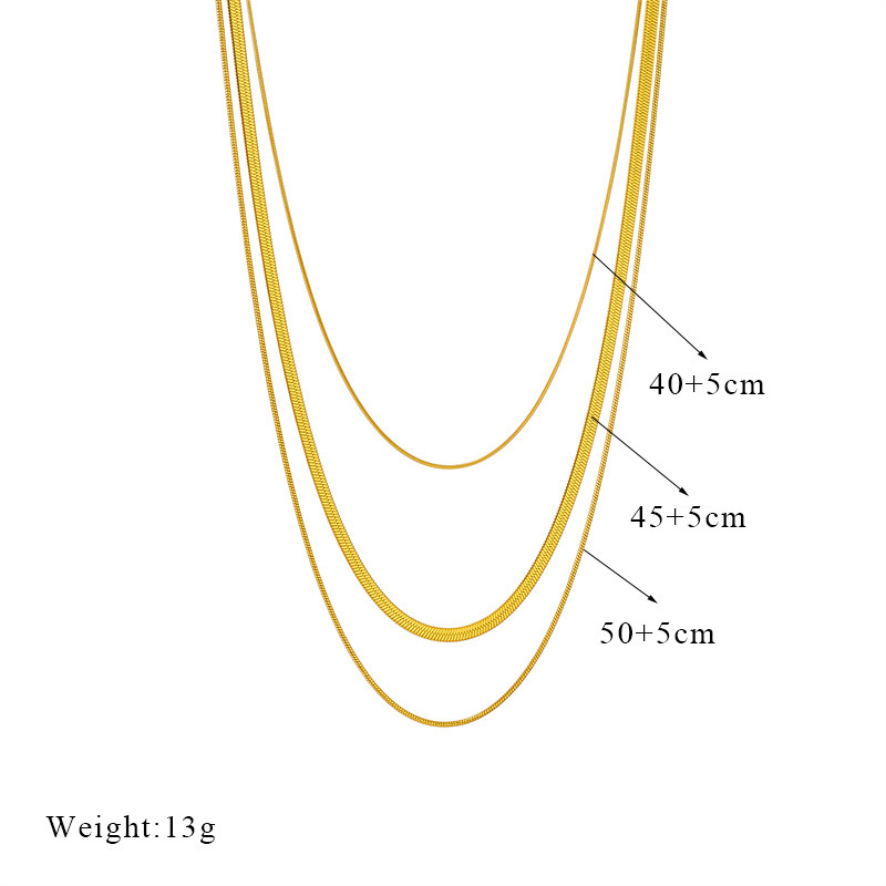 European and American fashion niche individuality high-end minimalist style multi-layered metal snake necklace