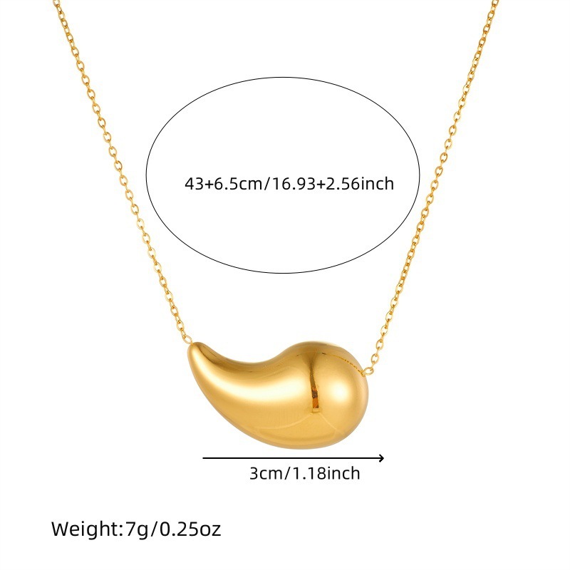 European and American style, high-end, gold-plated hollow teardrop pendant stainless steel earrings, bracelets, and necklace set