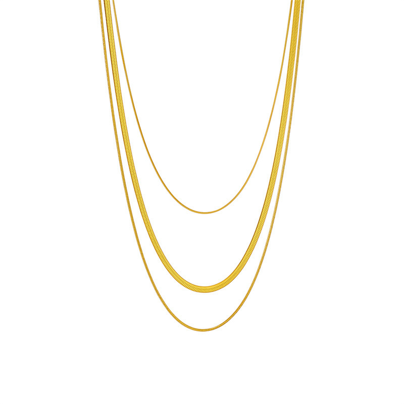 European and American fashion niche individuality high-end minimalist style multi-layered metal snake necklace