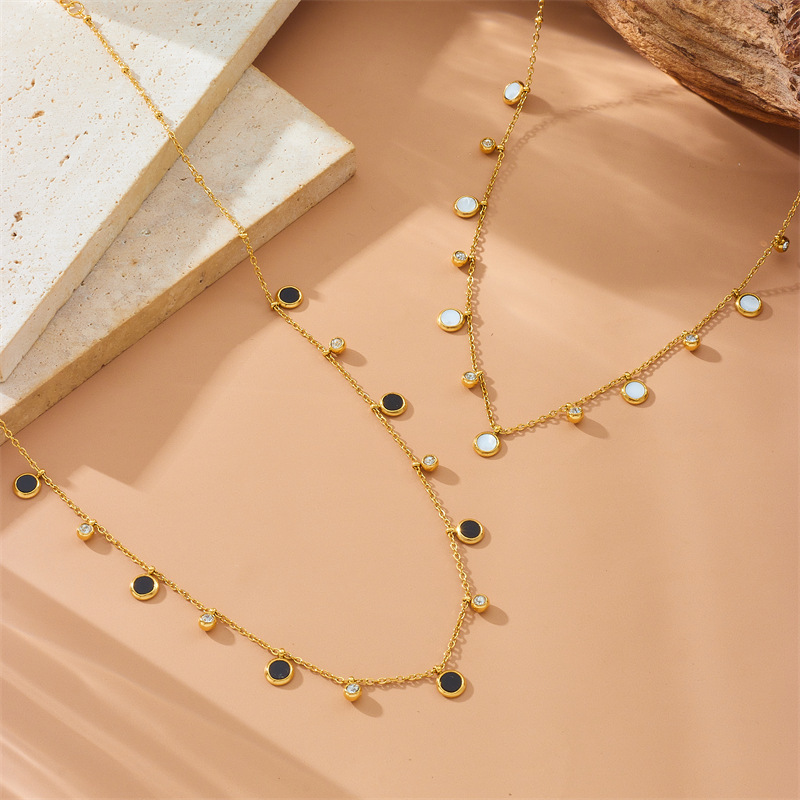 Korean style, fashionable, simple, suitable for commuting, double-layered heart butterfly stainless steel flower accessory chain pendant necklace