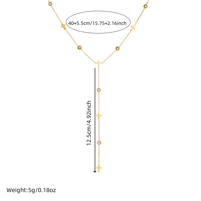 Cross-border fashion, simple and versatile, gold-plated stainless steel flower, butterfly, heart, Y-shaped chain bracelet necklace