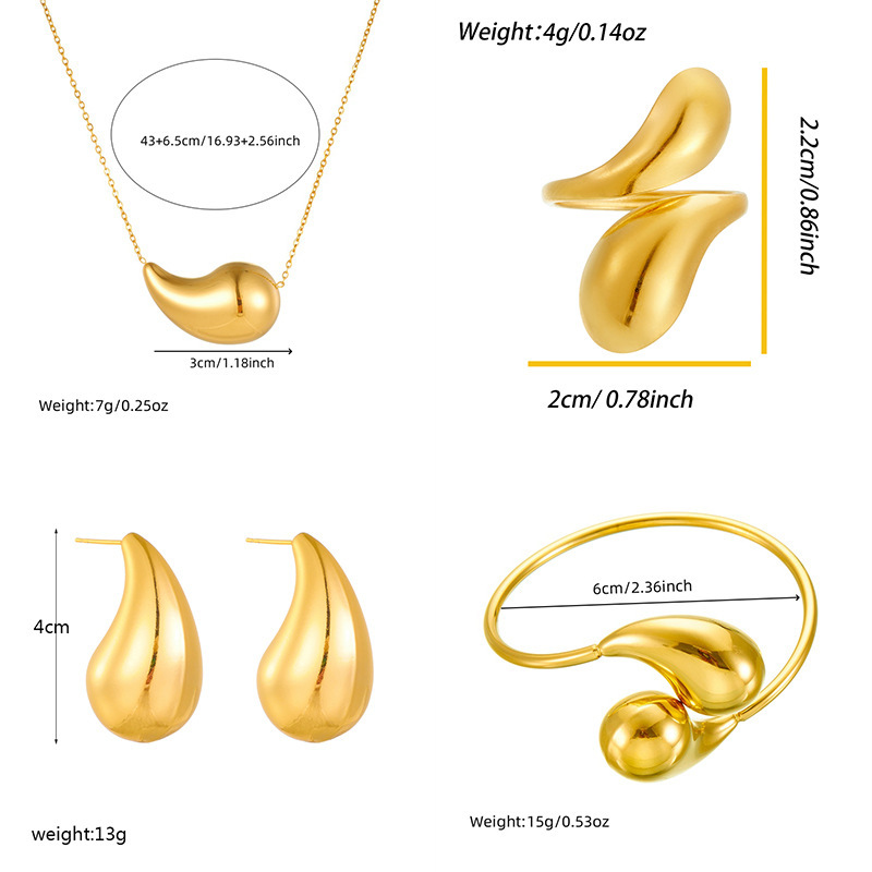 Bestselling European and American style stainless steel hollow smooth teardrop bracelet, stainless steel material, gold and silver comma-shaped open set