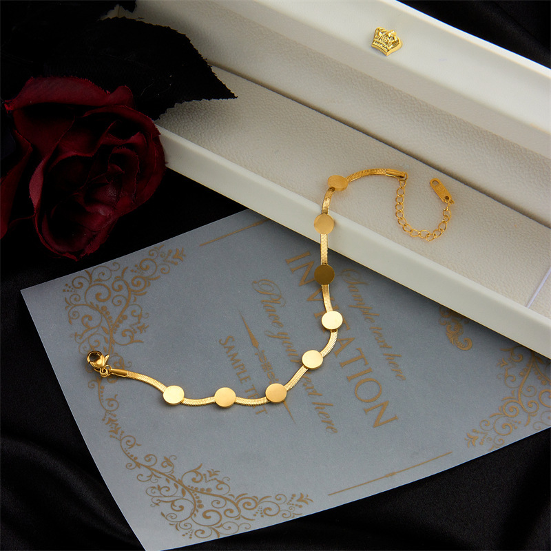 European and American cross-border minimalist niche versatile design round snake bone chain titanium steel non-fading jewelry bracelet