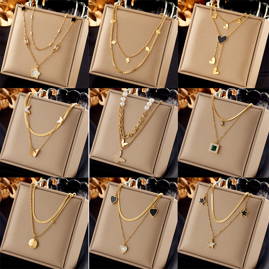 Trendy and unique new jewelry pendant clavicle chain with a distinctive multi-layered irregular design.