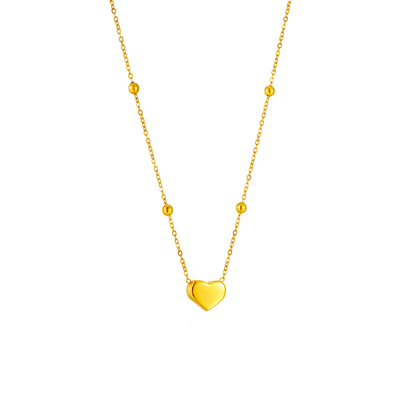 Stylish, versatile, and easy to match, this heart-shaped pendant necklace/bracelet set is perfect for everyday wear and is made of titanium steel.